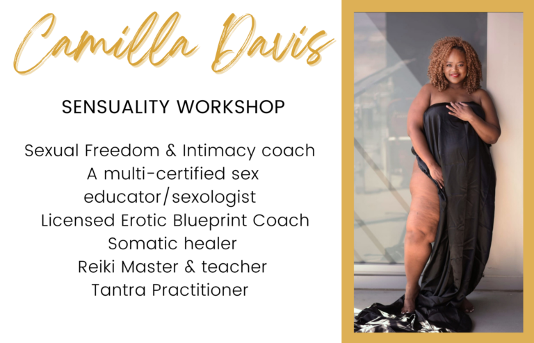 SENSUALITY WORKSHOP Sexual Freedom & Intimacy coach A multi-certified sex educator/sexologist Licensed Erotic Blueprint Coach Somatic healer Reiki Master & teacher Tantra Practitioner