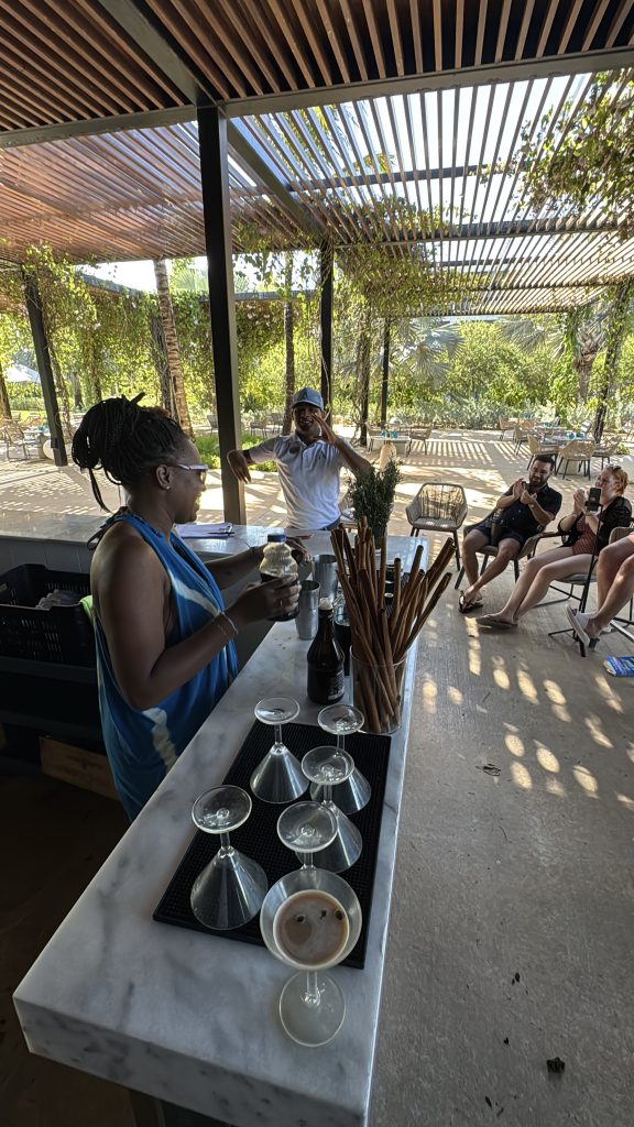 Celebrating turning 40 in Punta Cana by making an espresso martini!